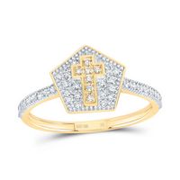 1/5CTW-DIA NK GIFT CROSS PENTAGON RING
