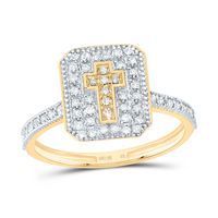 1/4CTW-DIA NK GIFT CROSS EMERALD RING
