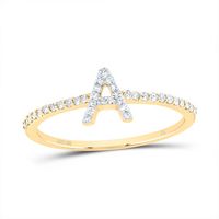 1/6CTW-DIA NK GIFT INITIAL &quot;A&quot; RING