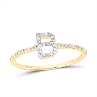 1/6CTW-DIA NK GIFT INITIAL &quot;B&quot; RING
