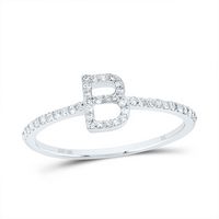1/6CTW-DIA NK GIFT INITIAL &quot;B&quot; RING
