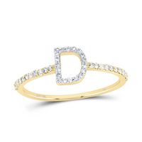 1/6CTW-DIA NK GIFT INITIAL &quot;D&quot; RING