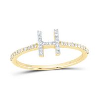 1/6CTW-DIA NK GIFT INITIAL &quot;H&quot; RING