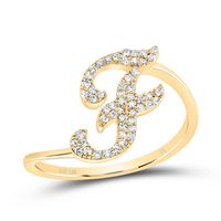 1/6CTW-DIA NK GIFT INITIAL &quot;F&quot; RING