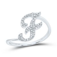 1/6CTW-DIA NK GIFT INITIAL &quot;F&quot; RING