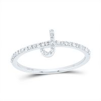 1/6CTW-DIA NK GIFT INITIAL &quot;J&quot; RING