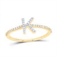 1/6CTW-DIA NK GIFT INITIAL &quot;K&quot; RING