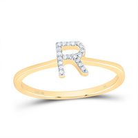 1/20CTW-DIA NK GIFT INITIAL &quot;R&quot; RING