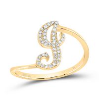 1/8CTW-DIA NK GIFT INITIAL &quot;J&quot; RING