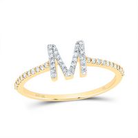 1/5CTW-DIA NK GIFT INITIAL &quot;M&quot; RING