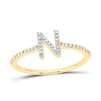 1/6CTW-DIA NK GIFT INITIAL &quot;N&quot; RING