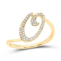 1/6CTW-DIA NK GIFT INITIAL &quot;O&quot; RING
