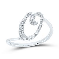 1/6CTW-DIA NK GIFT INITIAL &quot;O&quot; RING