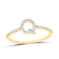 1/6CTW-DIA NK GIFT INITIAL &quot;Q&quot; RING