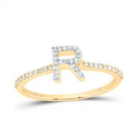1/5CTW-DIA NK GIFT INITIAL &quot;R&quot; RING
