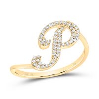 1/6CTW-DIA NK GIFT INITIAL &quot;P&quot; RING