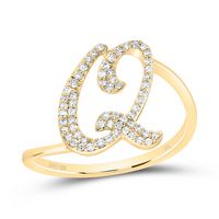 1/5CTW-DIA NK GIFT INITIAL &quot;Q&quot; RING