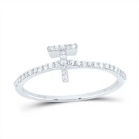 1/6CTW-DIA NK GIFT INITIAL &quot;T&quot; RING