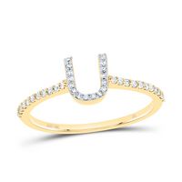 1/6CTW-DIA NK GIFT INITIAL &quot;U&quot; RING