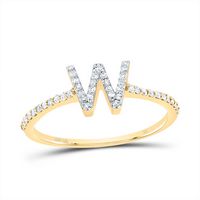 1/5CTW-DIA NK GIFT INITIAL &quot;W&quot; RING