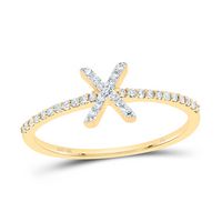 1/6CTW-DIA NK GIFT INITIAL &quot;X&quot; RING