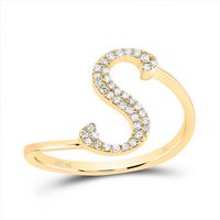 1/8CTW-DIA NK GIFT INITIAL &quot;S&quot; RING