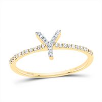 1/6CTW-DIA NK GIFT INITIAL &quot;Y&quot; RING