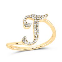 1/8CTW-DIA NK GIFT INITIAL &quot;T&quot; RING