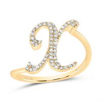 1/6CTW-DIA NK GIFT INITIAL &quot;X&quot; RING