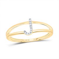 0.03CTW-DIA NK GIFT INITIAL &quot;J&quot; LADIES RING