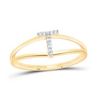 0.03CTW-DIA NK GIFT INITIAL &quot;T&quot; LADIES RING