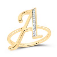 1/20CTW-DIA NK GIFT INITIAL &quot;A&quot; LADIES RING