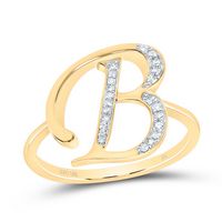 1/10CTW-DIA NK GIFT INITIAL &quot;B&quot; LADIES RING