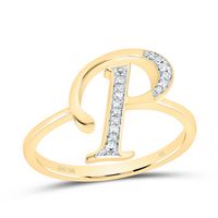 1/20CTW-DIA NK GIFT INITIAL &quot;P&quot; LADIES RING