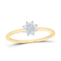 1/10CT-DIA CN FLOWER FASHION LADIES RING
