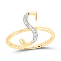 1/20CTW-DIA NK GIFT INITIAL &quot;S&quot; LADIES RING