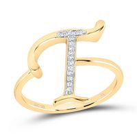 1/20CTW-DIA NK GIFT INITIAL &quot;T&quot; LADIES RING