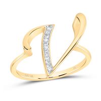 1/20CTW-DIA NK GIFT INITIAL &quot;V&quot; LADIES RING
