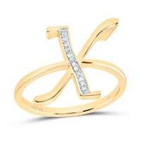 1/20CTW-DIA NK GIFT INITIAL &quot;X&quot; LADIES RING