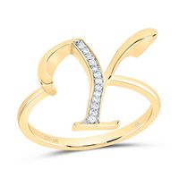 1/20CTW-DIA NK GIFT INITIAL &quot;Y&quot; LADIES RING