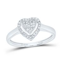 1/6CTW-NAT DIA NK FASHION HEART RING