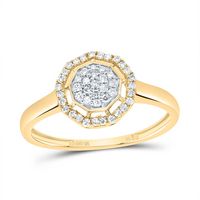 1/5CTW-DIA NK FASHION NONAGON RING