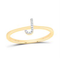 0.03CTW-DIA NK GIFT INITIAL &quot;J&quot; RING