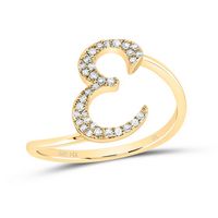 1/8CTW-DIA NK GIFT INITIAL &quot;E&quot; RING