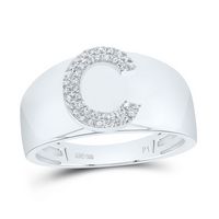 1/8CTW-DIA P1 INITIAL &quot;C&quot; MEN%27S RING
