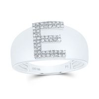 1/6CTW-DIA P1 INITIAL &quot;E&quot; MEN%27S RING