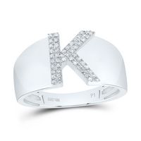 1/8CTW-DIA P1 INITIAL &quot;K&quot; MEN%27S RING