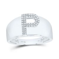 1/8CTW-DIA P1 INITIAL &quot;P&quot; MEN%27S RING