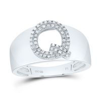 1/6CTW-DIA P1 INITIAL &quot;Q&quot; MEN%27S RING