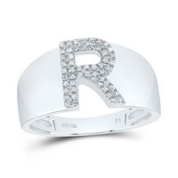 1/6CTW-DIA P1 INITIAL &quot;R&quot; MEN%27S RING